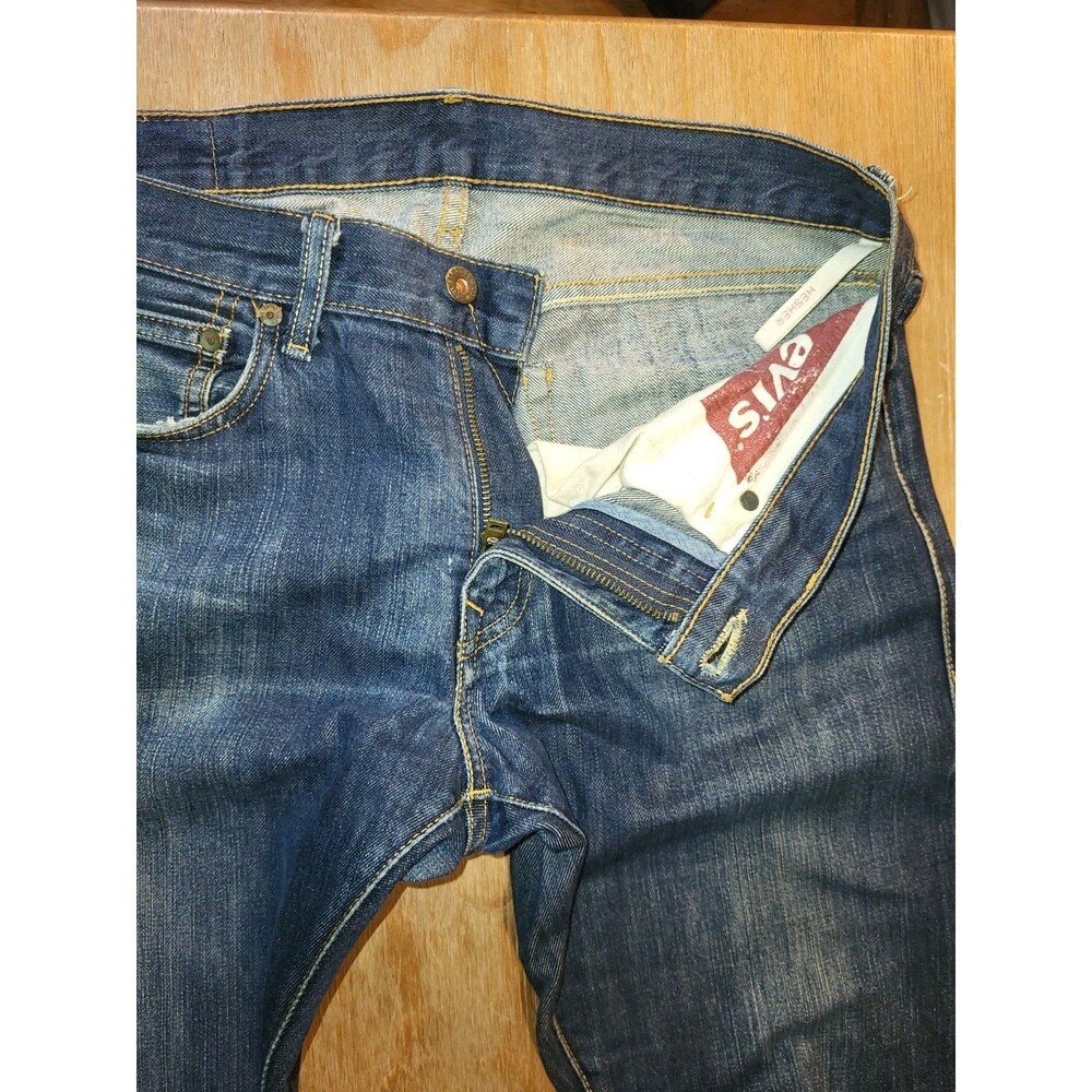 Levi’s Hesher Straight Jeans 32x32 Medium Wash Distressed Mid-Low Rise Turkey - Picture 4 of 6